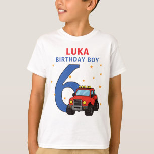 Monster Truck Name Age 6th Birthday Boy T-Shirt
