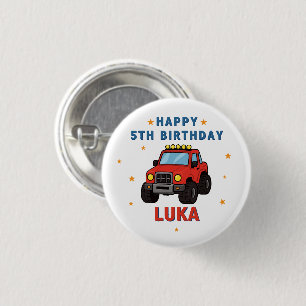 Monster Truck Name Age Birthday Party 3 Cm Round Badge