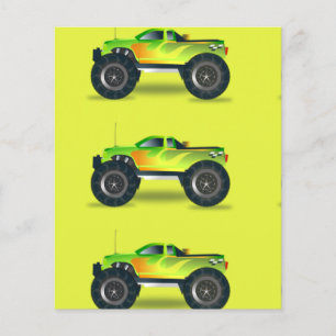 Monster truck on lime green