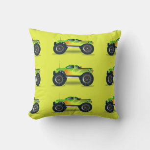 Monster truck on lime green cushion