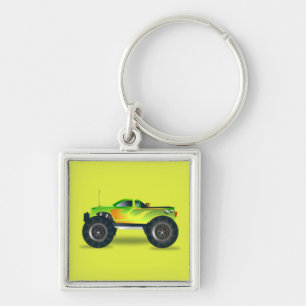 Monster truck on yellow key ring