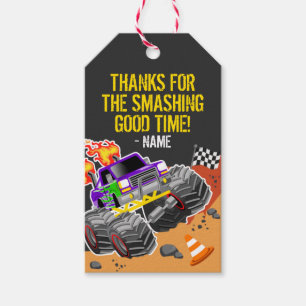 Monster Truck Party Favour Tags