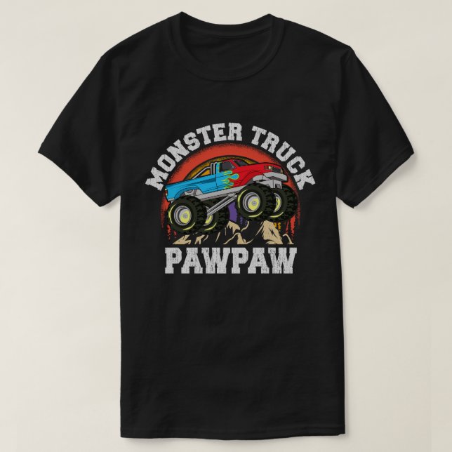 Monster Truck PawPaw Matching Family Grandpa T-Shirt (Design Front)