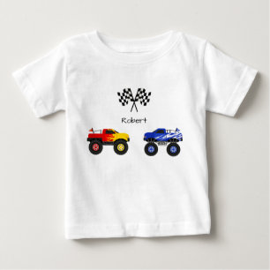 Monster Truck Personalised Baby T-Shirt
