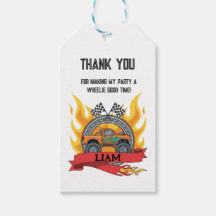 Monster Truck Personalised Birthday Gift Tag