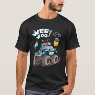 Monster Truck Police Car Boy Wee Woo Cop Policeman T-Shirt
