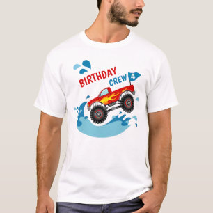 Monster Truck Pool Party Birthday Crew T-Shirt