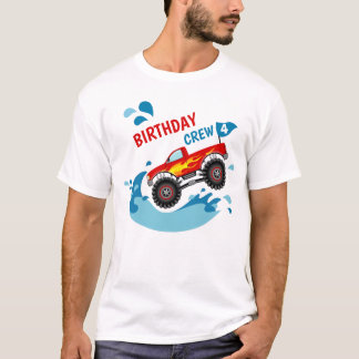 Monster Truck Pool Party Birthday Crew T-Shirt
