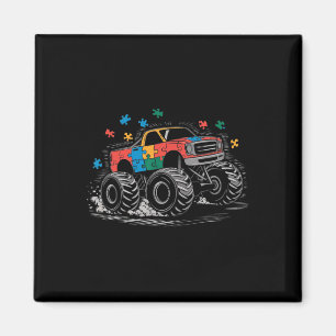 Monster Truck Puzzles Cute Autism Awareness Puzzle Magnet