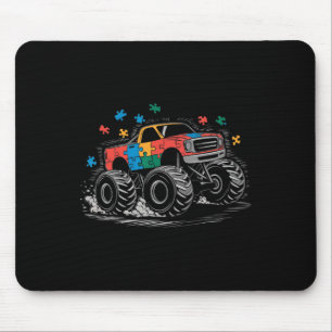 Monster Truck Puzzles Cute Autism Awareness Puzzle Mouse Pad