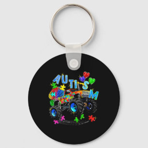 Monster Truck Puzzles Cute Kids Autism Awareness A Key Ring