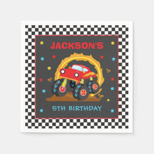 Monster Truck Rally Birthday Party Decorations  Napkin