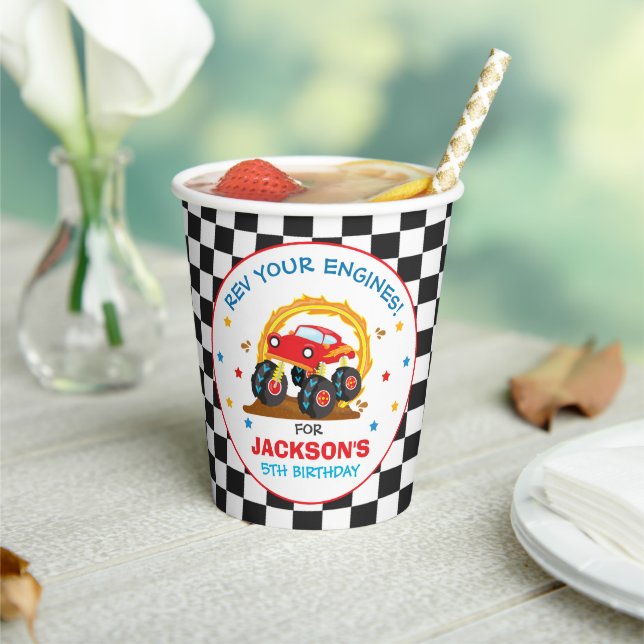 Monster Truck Rally Birthday Party Decorations Paper Cups (Insitu)