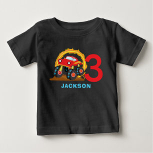 Monster Truck Rally Birthday Party Outfit Baby T-S T-Shirt