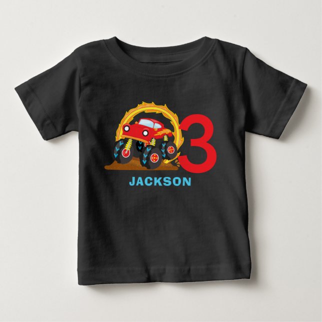 Monster Truck Rally Birthday Party Outfit Baby T-S T-Shirt (Front)