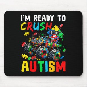 Monster Truck Ready To Crush Austim Shirt Autism A Mouse Pad