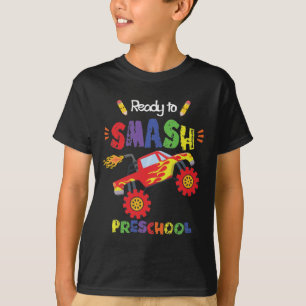 Monster Truck Ready to Smash Preschool First Day T-Shirt