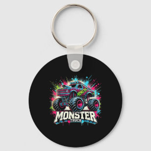 Monster Truck Retro Colourful Graffiti Toddlers Yo Key Ring