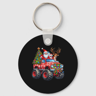 Monster Truck Santa Reindeer Christmas Tree Kids T Key Ring