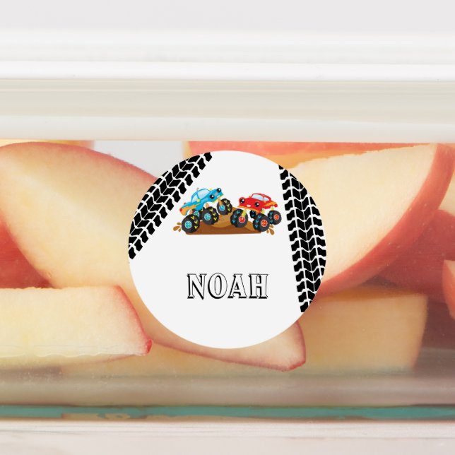 Monster Truck School Name Labels (Affixed)