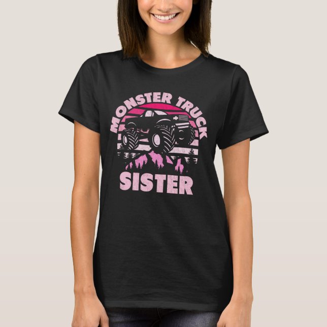 Monster Truck Sister Matching Family Monster Truck T-Shirt (Front)