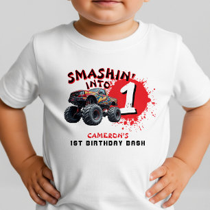 Monster Truck Smash 1st Birthday Toddler T-Shirt