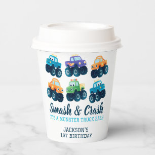 Monster Truck Smash and Crash Birthday  Paper Cups