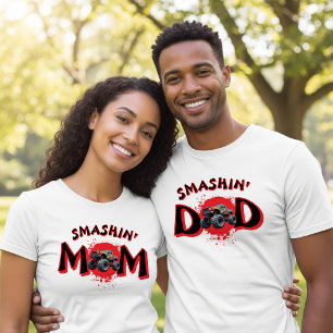 Monster Truck Smash Matching Mom Parent Birthday  T-Shirt
