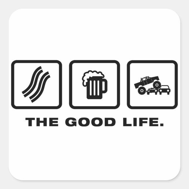 Monster Truck Square Sticker (Front)