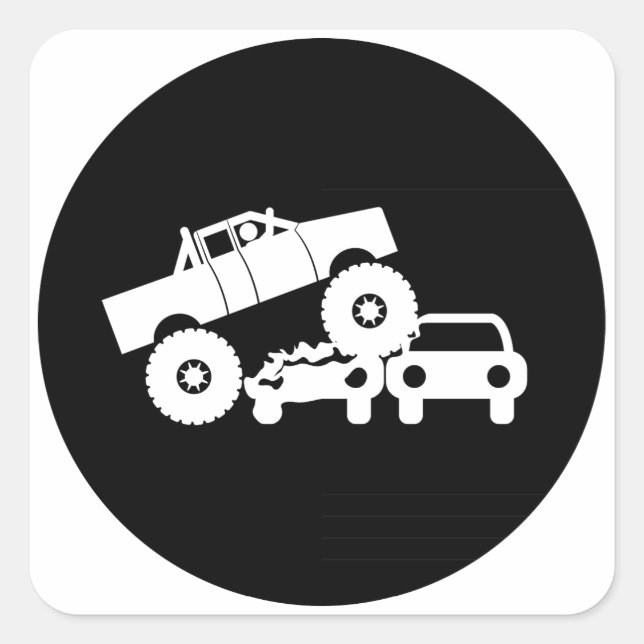 Monster Truck Square Sticker (Front)