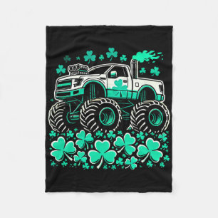 Monster Truck St Patricks Day Boys St Pats Fleece Blanket