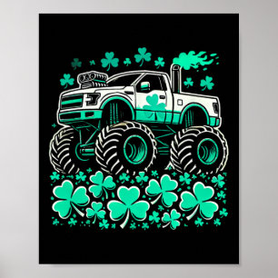 Monster Truck St Patricks Day Boys St Pats  Poster