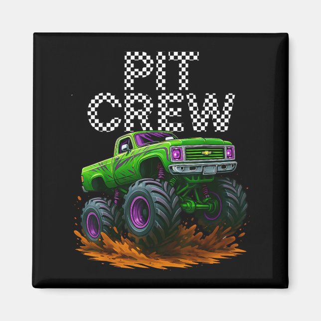 Monster Truck T Crew Family Matching Birthday Part Magnet (Front)