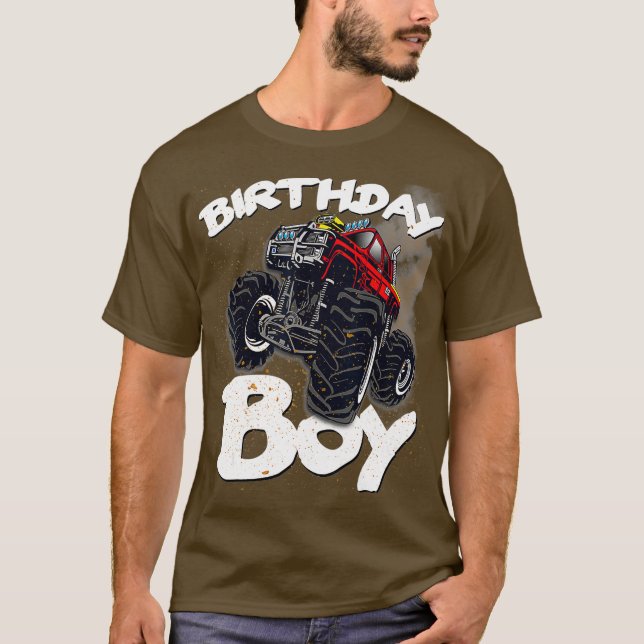 Monster Truck T Shirt Funny Birthday Boy Gift (Front)