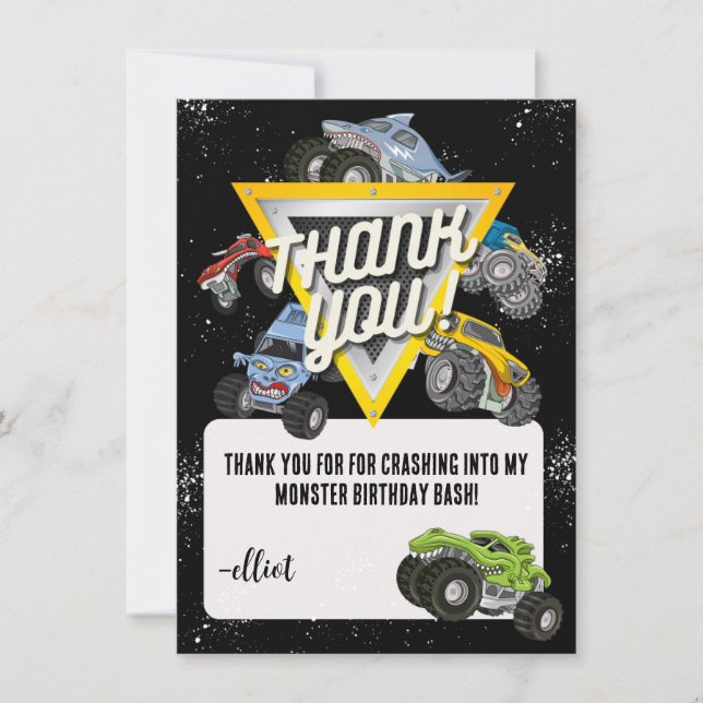 Monster Truck Thank You Card (Front)