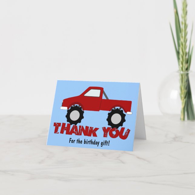 Monster Truck Thank You Card (Front)