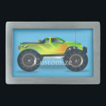 Monster Truck Thunder_Cove Belt Buckle<br><div class="desc">Monster Truck off-road vehicle to customise,  personalise by changing to your name</div>