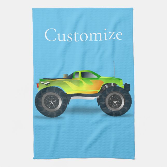 Monster Truck Thunder_Cove Tea Towel (Vertical)