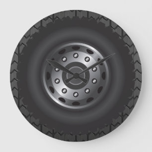 MONSTER Truck Tires #1 Large Clock