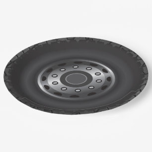 MONSTER Truck Tires #1 Paper Plate