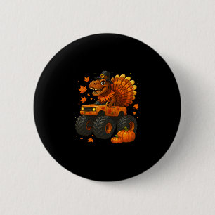 Monster Truck Trex Dinosaur Turkey Fall Thanksgivi 6 Cm Round Badge