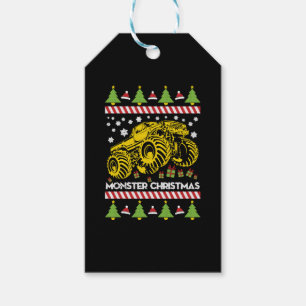 Monster Truck Ugly Christmas Gift Tags