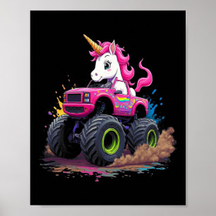Monster Truck Unicorn Birthday Party Monster Truck Poster
