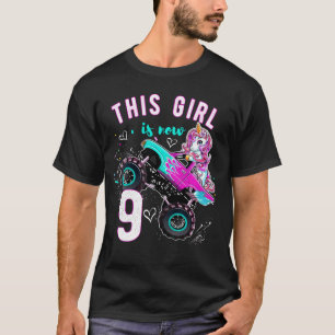 Monster Truck Unicorn Girls 9th Birthday Daughter T-Shirt