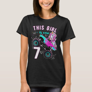 Monster Truck Unicorn T Shirt Girls 7th Birthday D