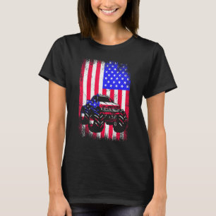 Monster Truck Usa Flag Patriotic 4th Of July Jumpi T-Shirt