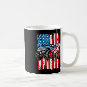 Monster Truck Usa Flag Patriotic Boys Men 4th Of J Coffee Mug