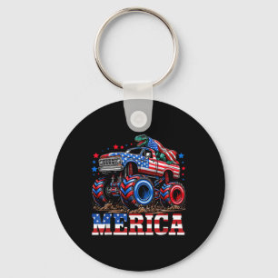 Monster Truck Usa Flag Patriotic Toddlers Boys 4th Key Ring