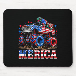 Monster Truck Usa Flag Patriotic Toddlers Boys 4th Mouse Pad