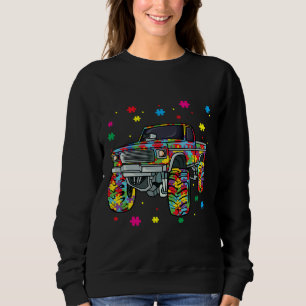 Monster Truck With Autism Awareness Puzzle Love Ac Sweatshirt